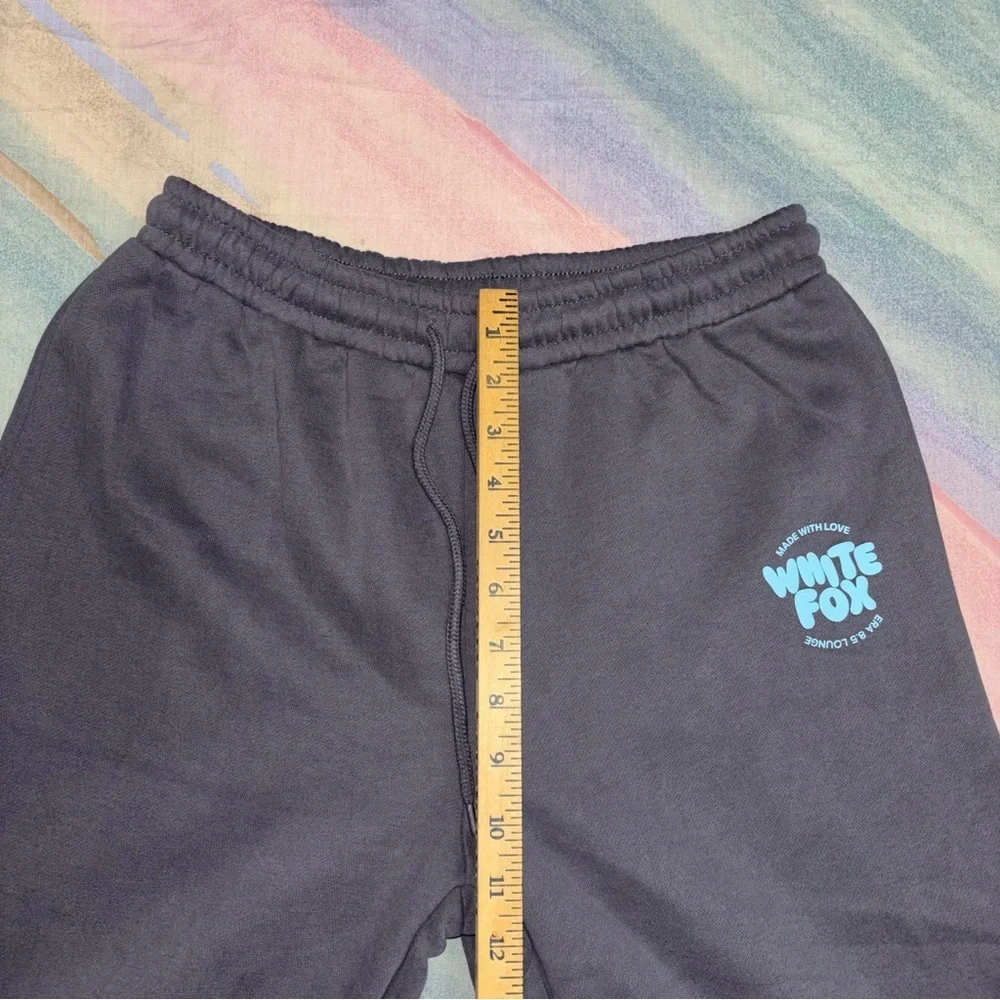 White Fox With Love For You Wide Leg Sweatpants Volcanic size L
